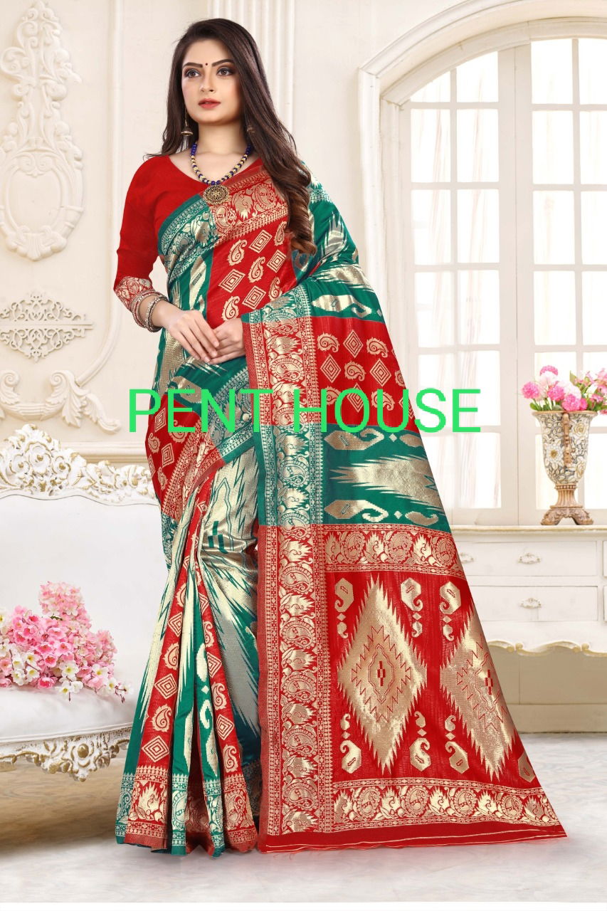 Pent House Latest Full Printed Design Wedding Saree Collection 